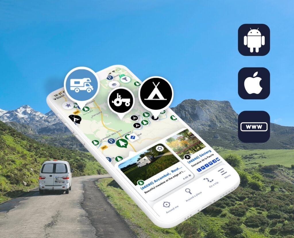 park4night, l'application du stationnement pour les camping-cars.